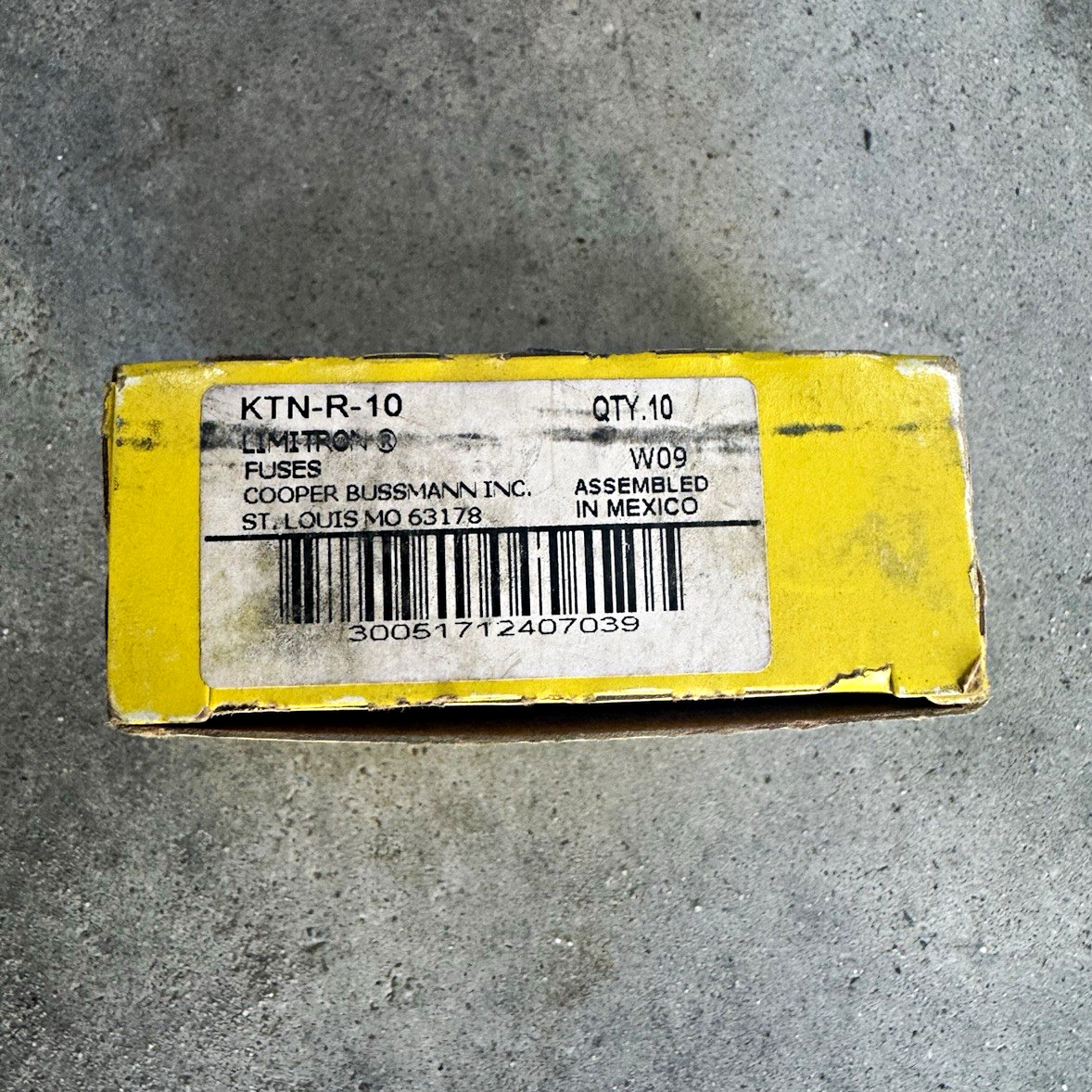 Cooper Bussmann Limitron KTN-R-10 10A Current-Limiting HRC Fuse (Qty 10)