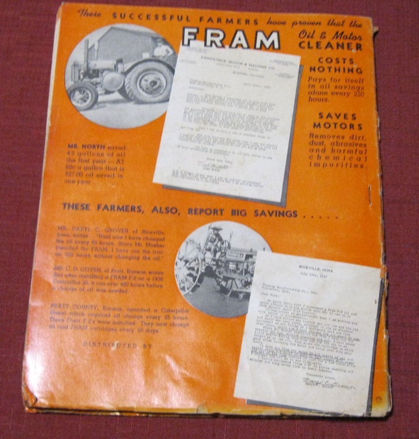 Cool Vintage Fram Tractor Catalog, all makes, applications, part numbers