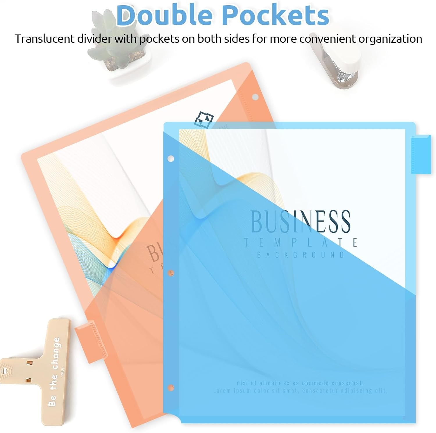 Binder Dividers with Tabs and Pockets,8 Tab Dividers for 3 Ring Binder, Plastic