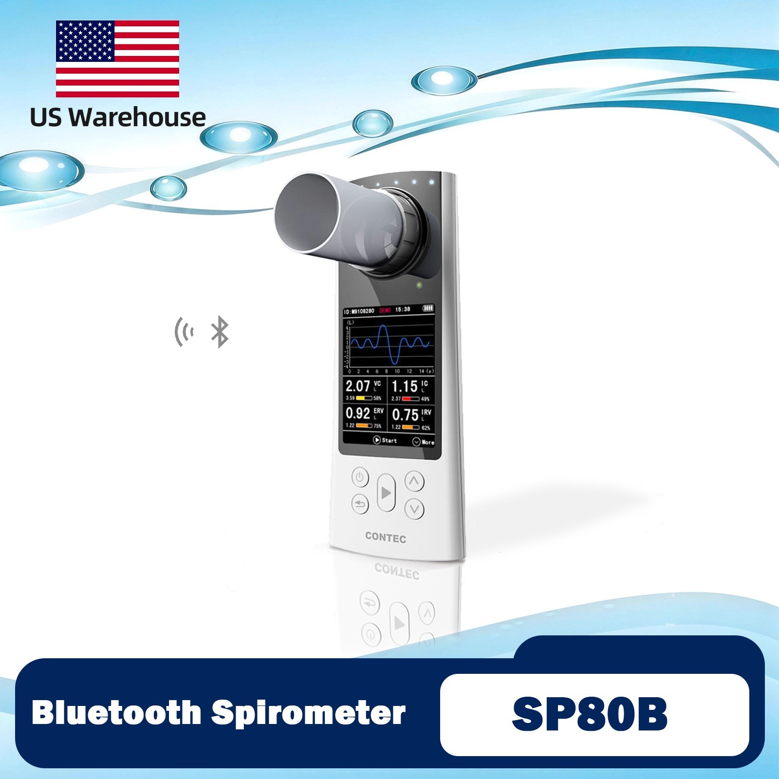 Handheld Bluetooth Spirometer SP80B Portable Digital Spirometer