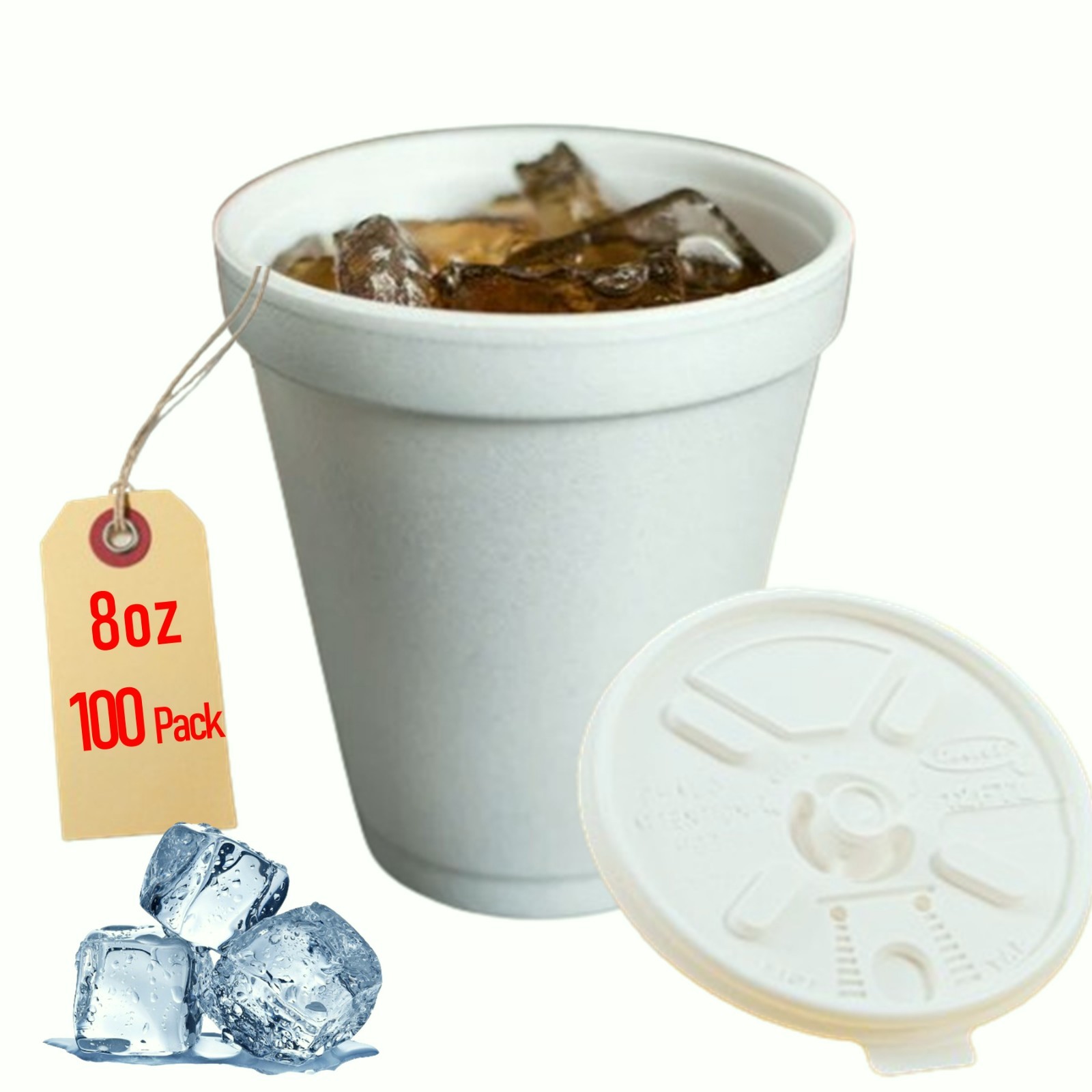 Foam Cups for Hot and Cold Drinks With Lids, USA-Made 50-Pack – Ideal Styrofoam