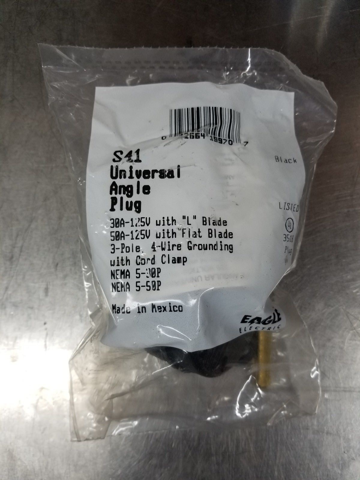 Universal Angle Plug Eagle S41 125V 30A 50A NEMA 5-30P 5-50P