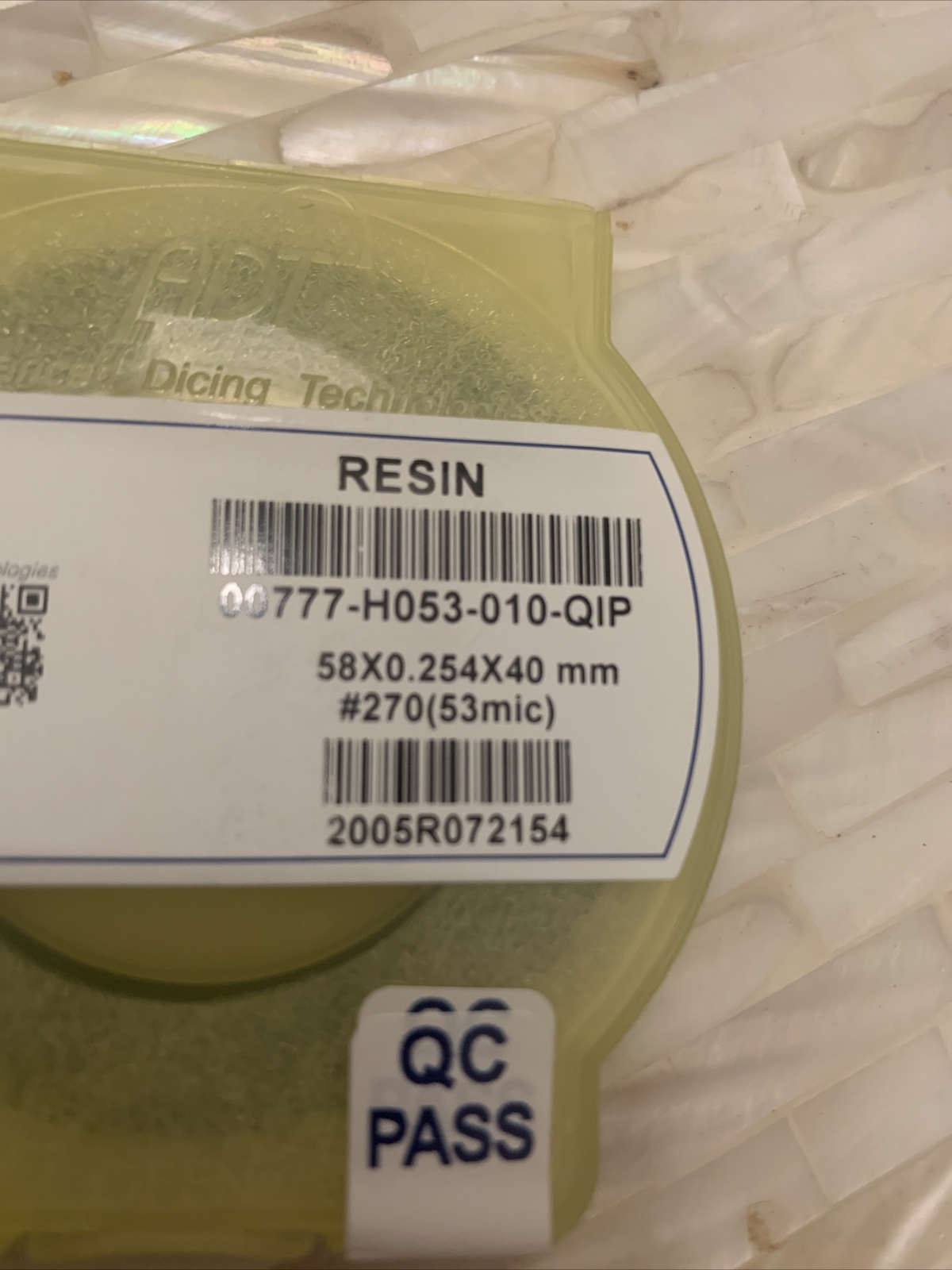 New ADT Resin Wafer Dicing Blade 00777-H053-010-QIP 58 x 0.254 x 40mm #270 53mic