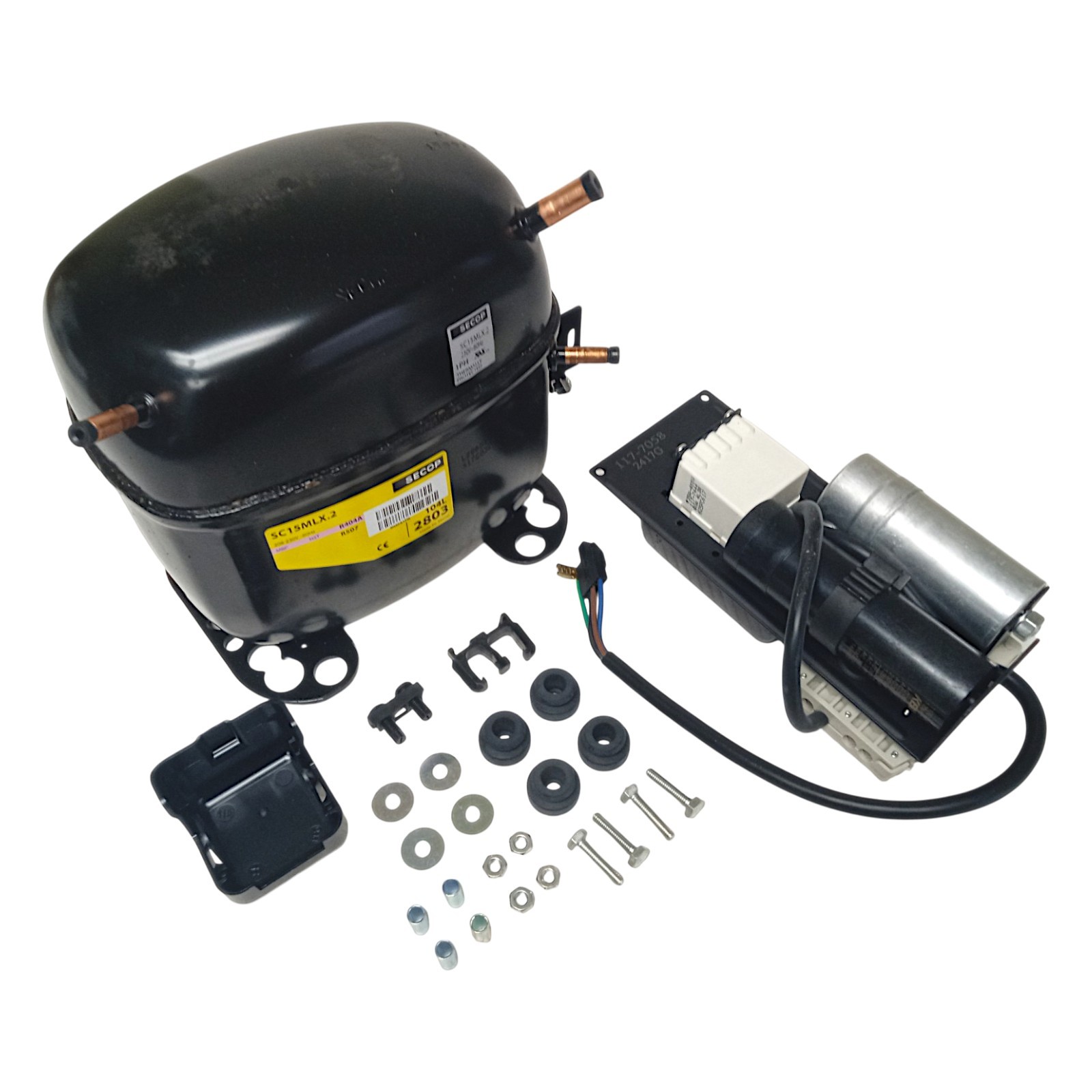 Secop SC15MLX.2 R404a Hermetic Refrigeration Compressor 9433 BTU HBP 230V 3/4HP