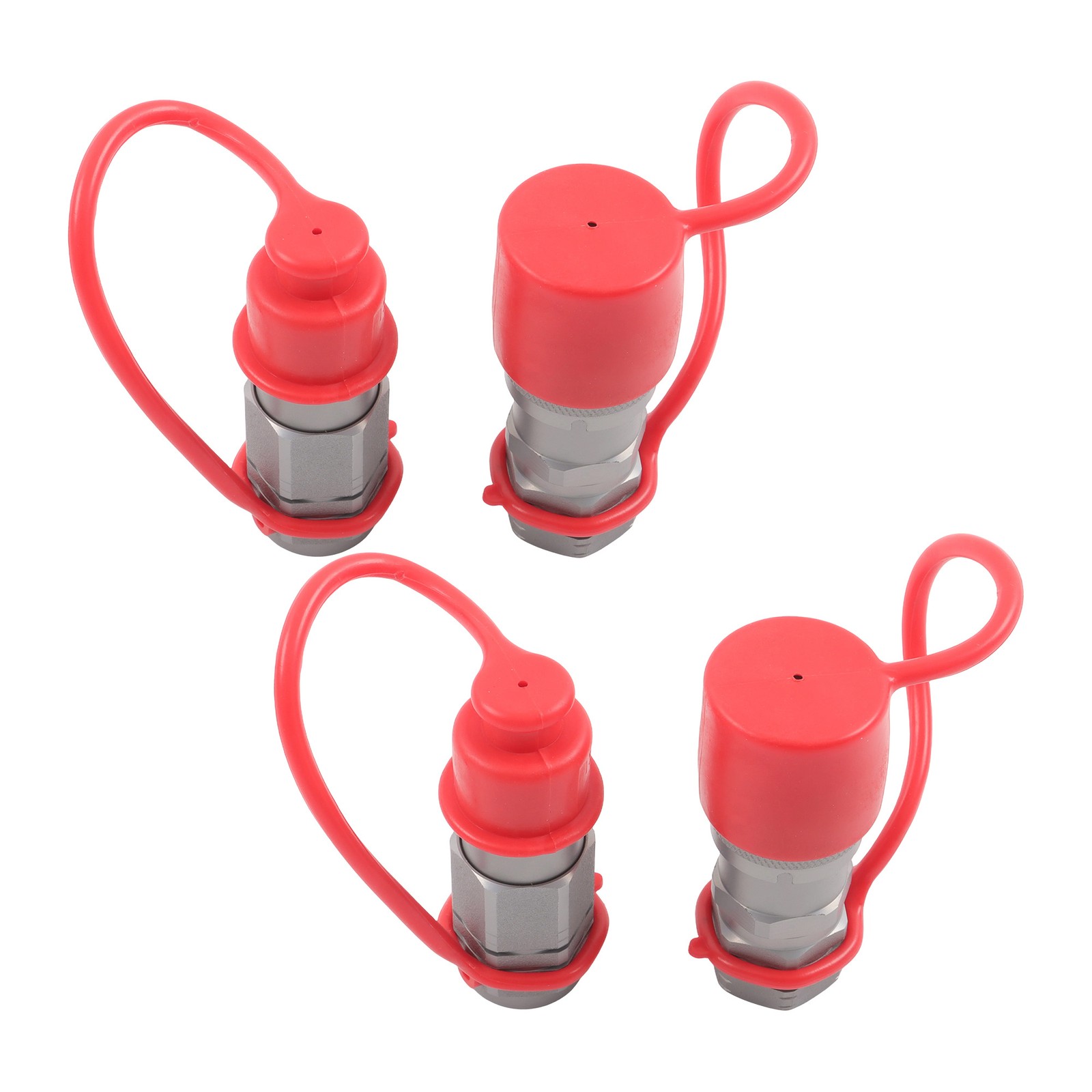 2 Pcs 3/8″ Flat Face Hydraulic Quick Disconnect Coupling Set 3/8″ NPT Thread