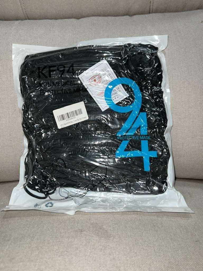 [3000 PCs] Black KF94 Disposable Face Mask 4 Layer Wholesale – Vacuumed Bags