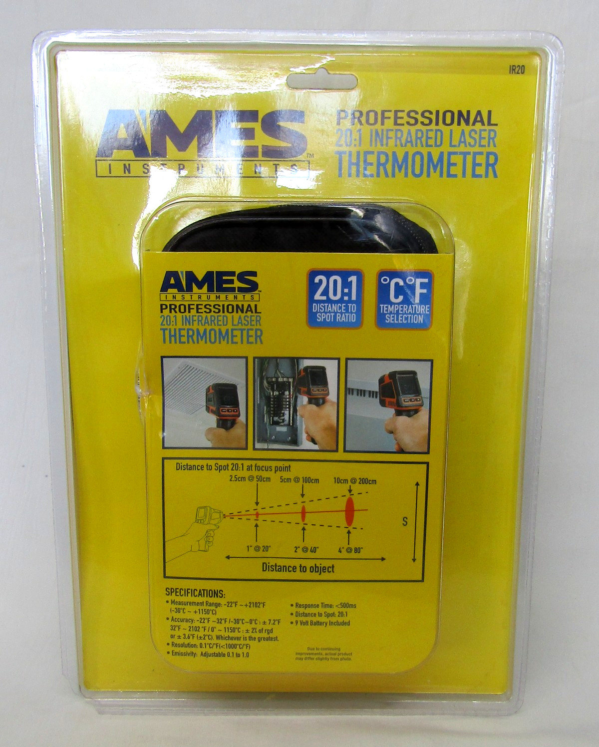 AMES Professional 20:1 InfraRed Laser Thermometer IR20