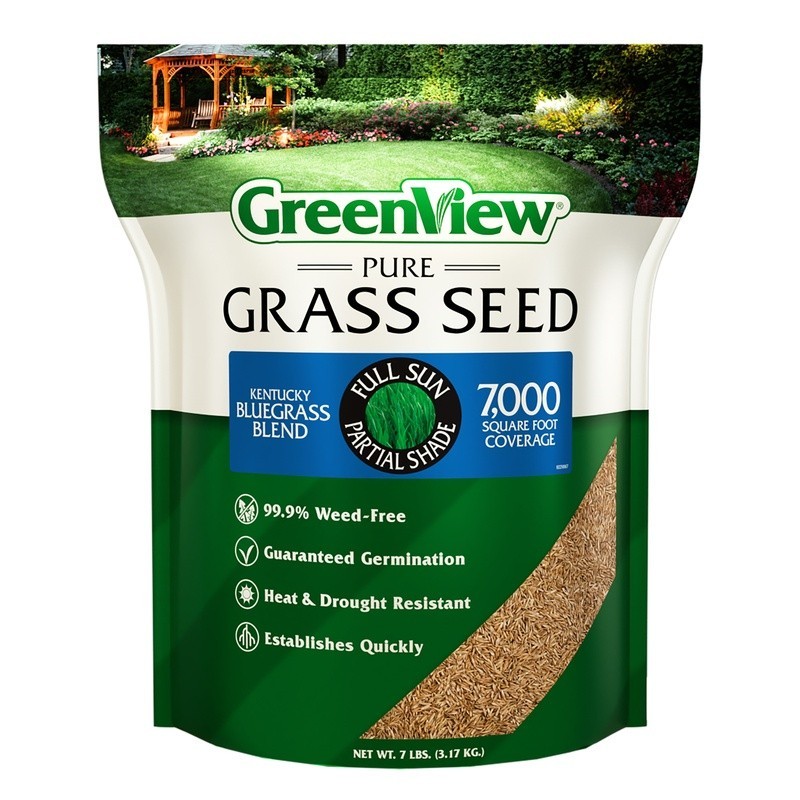 Pure Grass Seed Kentucky Bluegrass Blend 7 Lb 7000SqFt 14-28 Days Germinate