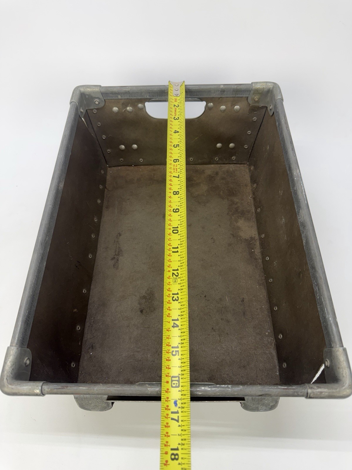 Vintage Industrial Fiberboard Parts/Storage Bin w/Metal Reinforced Corners