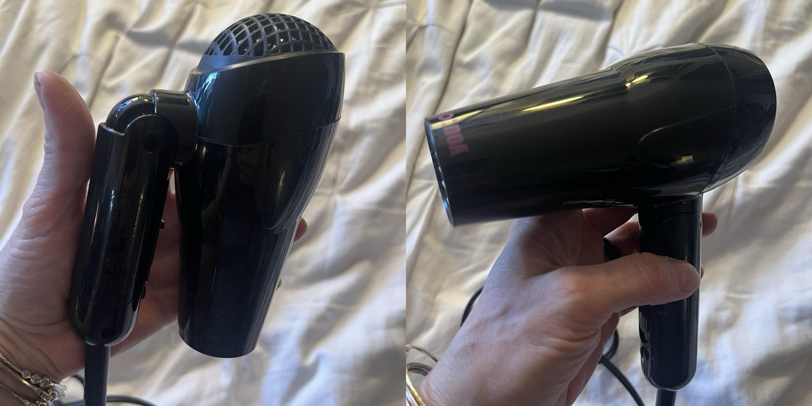 NEW CONAIR Mini Travel Folding Hair Dryer Black 1875 Watts Ion 169BIW USA Travel