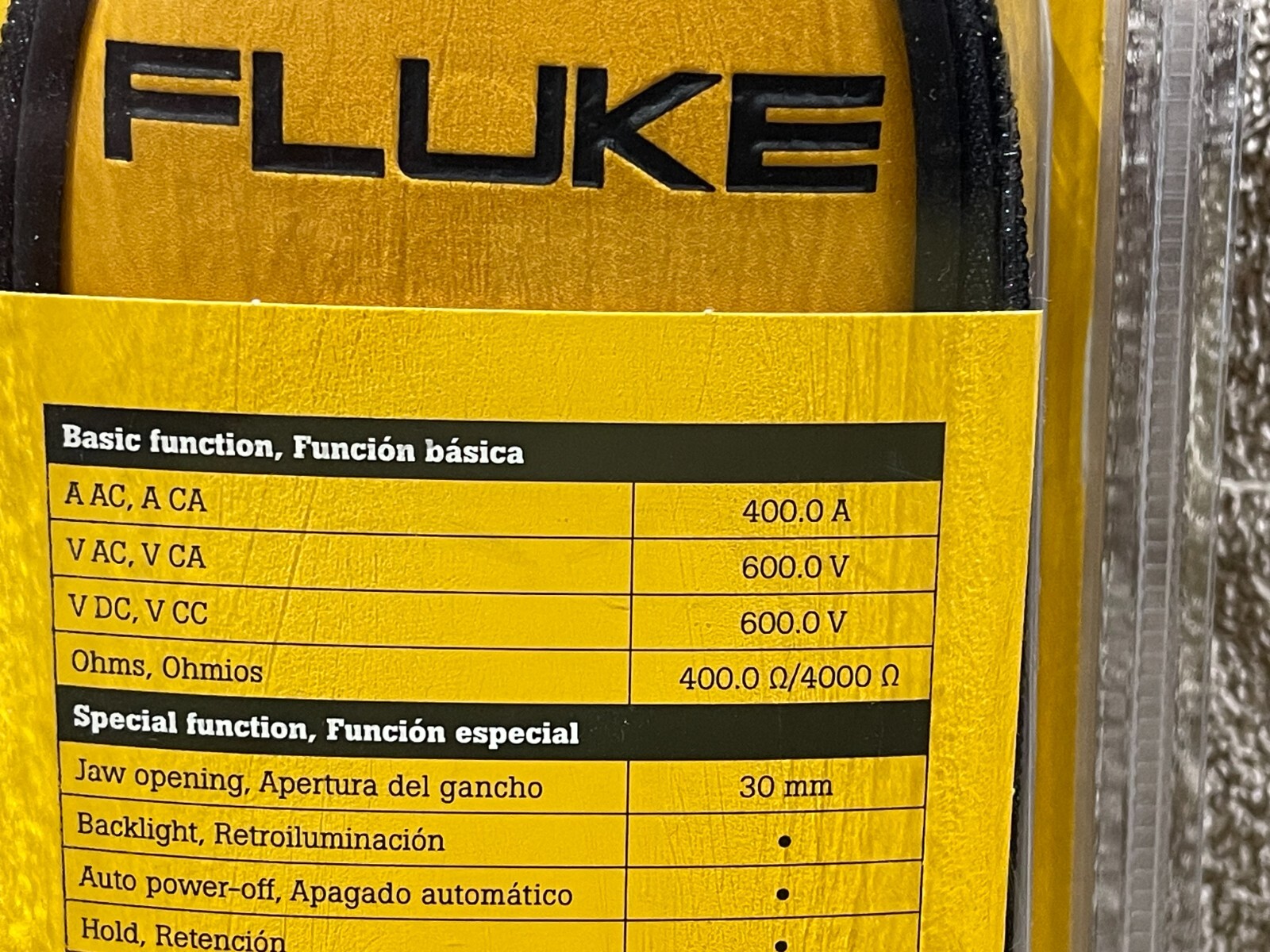 NEW!! Fluke 302+ AC Current AC/DC Voltage Digital Clamp Meter with Carrying Case