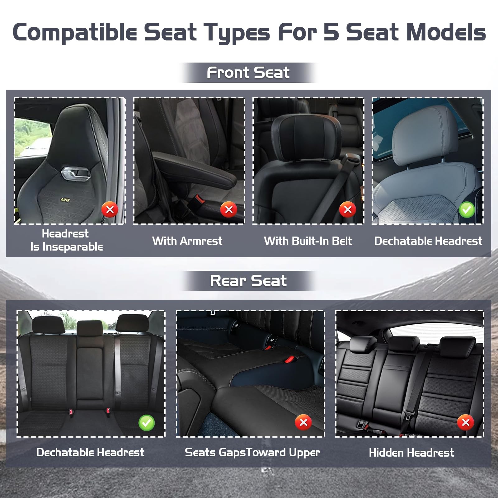 Car Seat Covers for Chrysler 300 2005 2023 Full Set Nappa Leather Black White