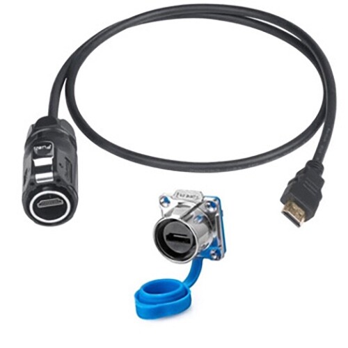 HDMI 2.0 Male Plug&Female Socket Connector w/ 40″ Cable Outdoor Waterproof IP67