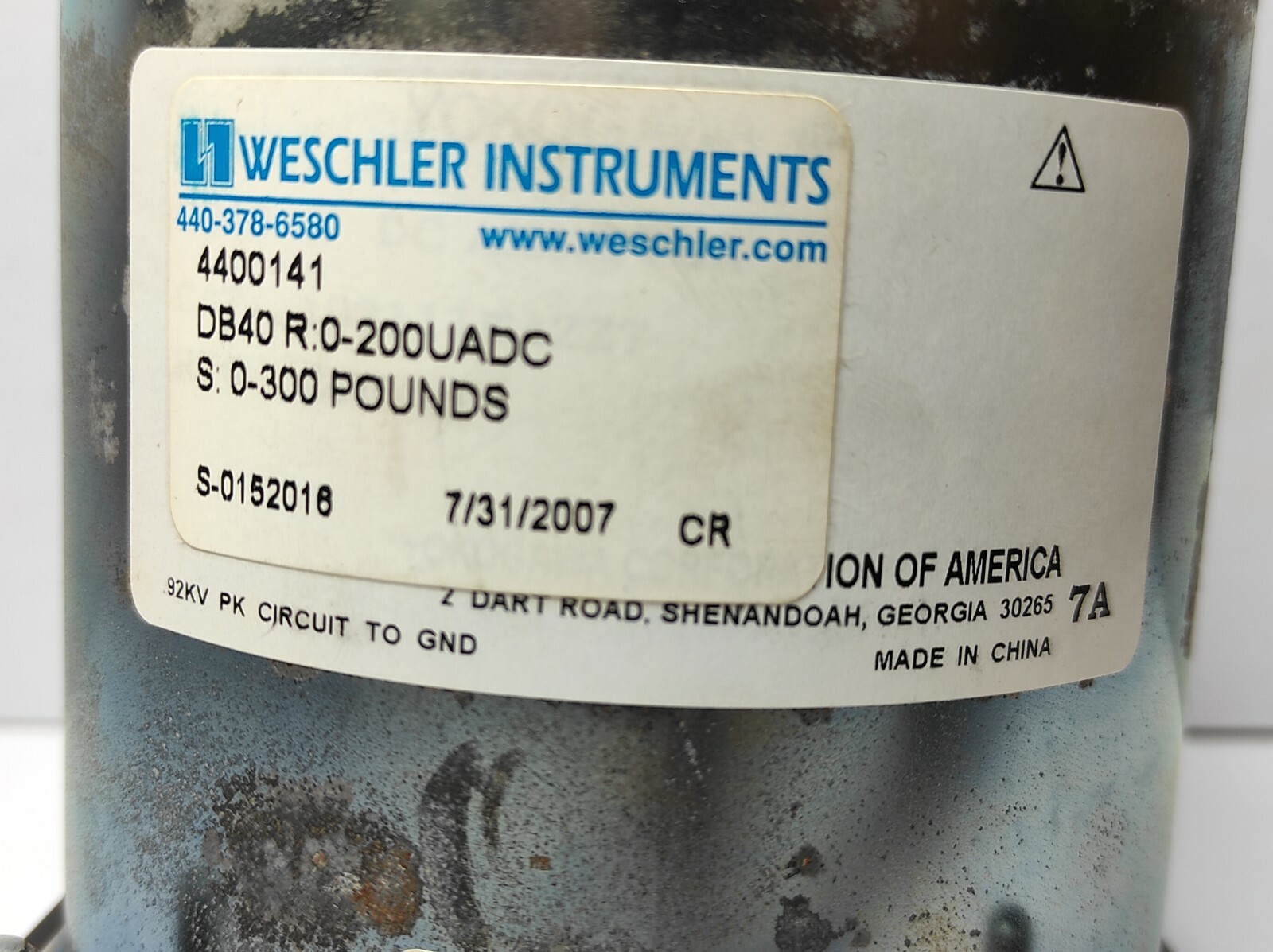 Weschler 4400141 DB40 R:0-200UADC S:0-300 Pounds Replacement Meter Kit 9944001