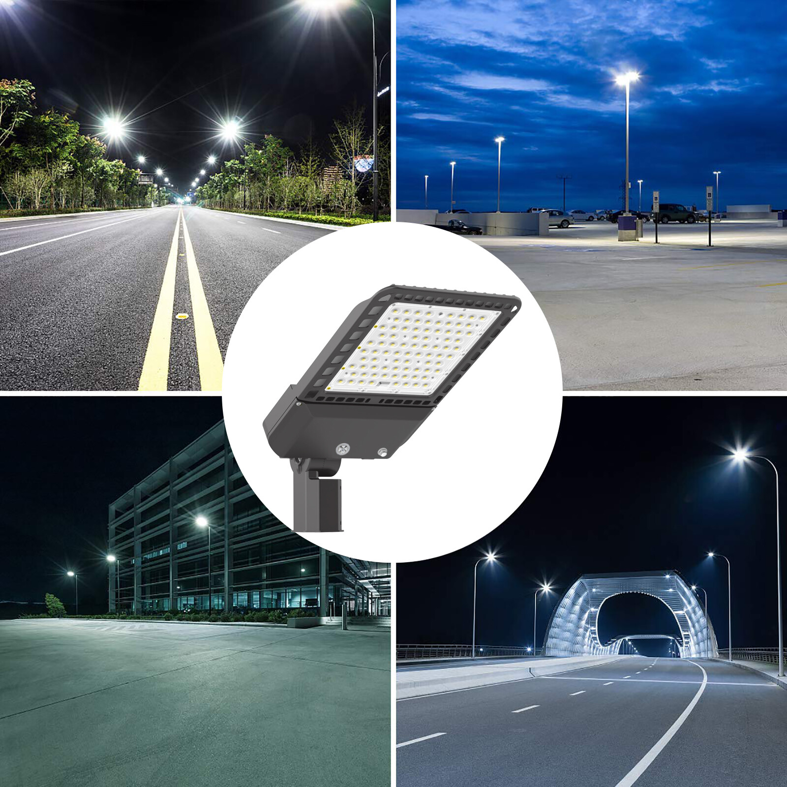 LED Parking Lot Light Outdoor Street Pole Fixture Dusk to Dawn Commercial (300W)