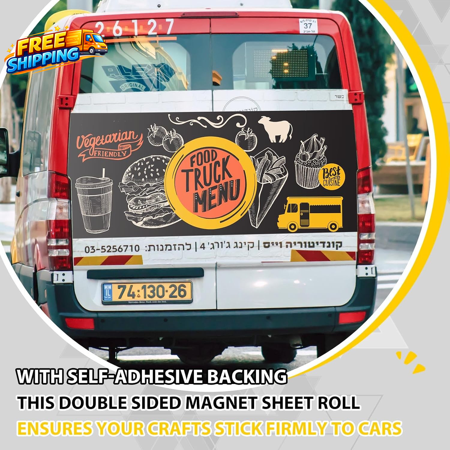 12 Inch X 5 Ft X 30Mil Extra Large Adhesive Magnetic Sheet Roll Not Printable Ad