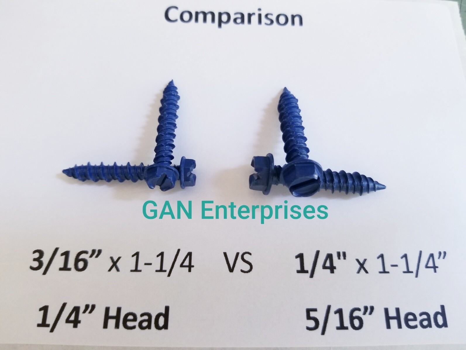 Concrete Hex Head slotted 3/16 x 1-1/4″ block / Brick, Masonry Screw Tapcon