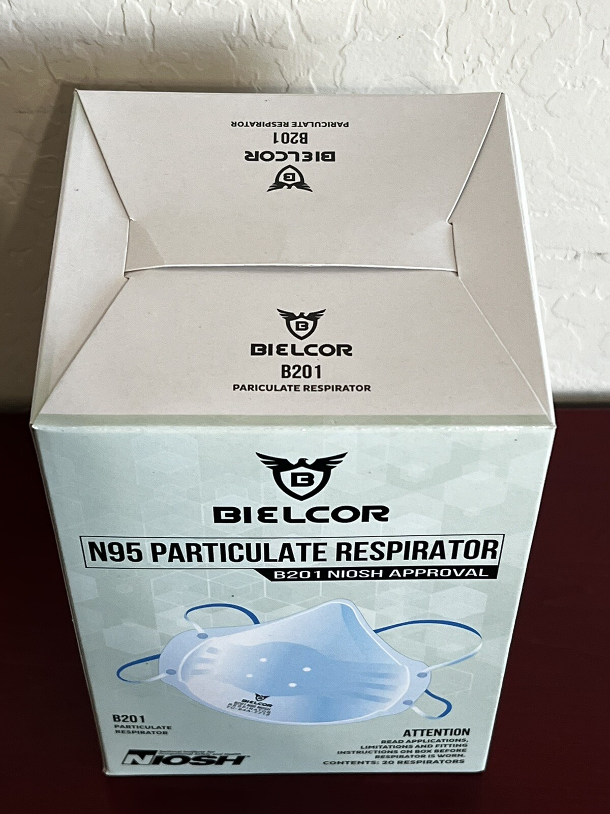 Bielcor N95 Particulate Respirator Masks B201 NIOSH Approved 20 PK