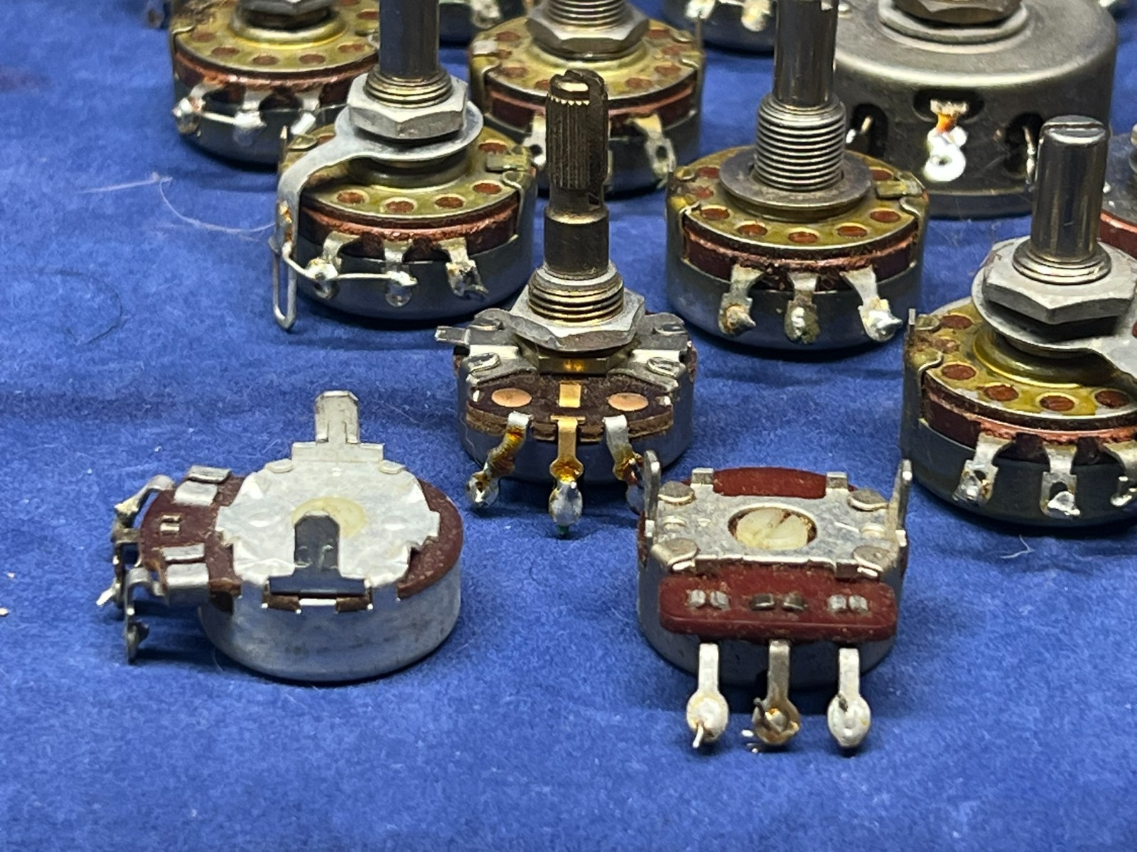 Variable Resistors ~ Assorted vintage potentiometers ~ Used & untested x 64