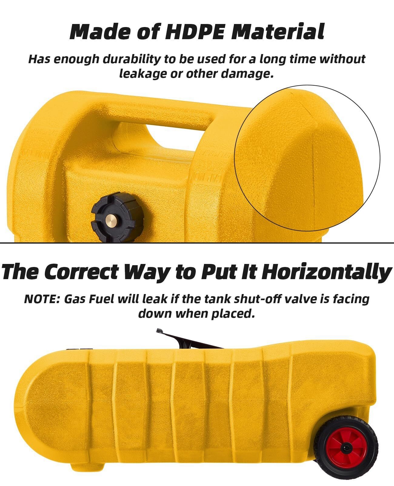 15 Gal Fuel Tank Heavy-Duty Fuel Tank Fuel Caddy with Manual Fuel Transfer Pump
