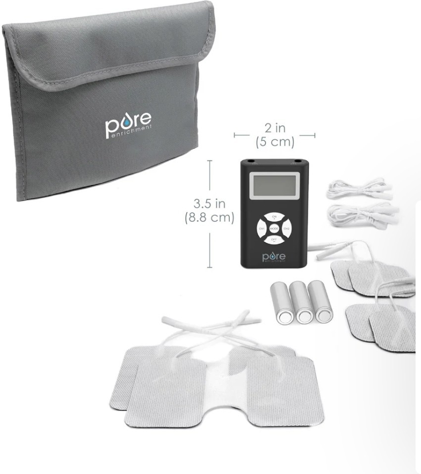 Pure Enrichment PurePulse Duo TENS/EMS Unit 2-Channel Handheld LCD Black