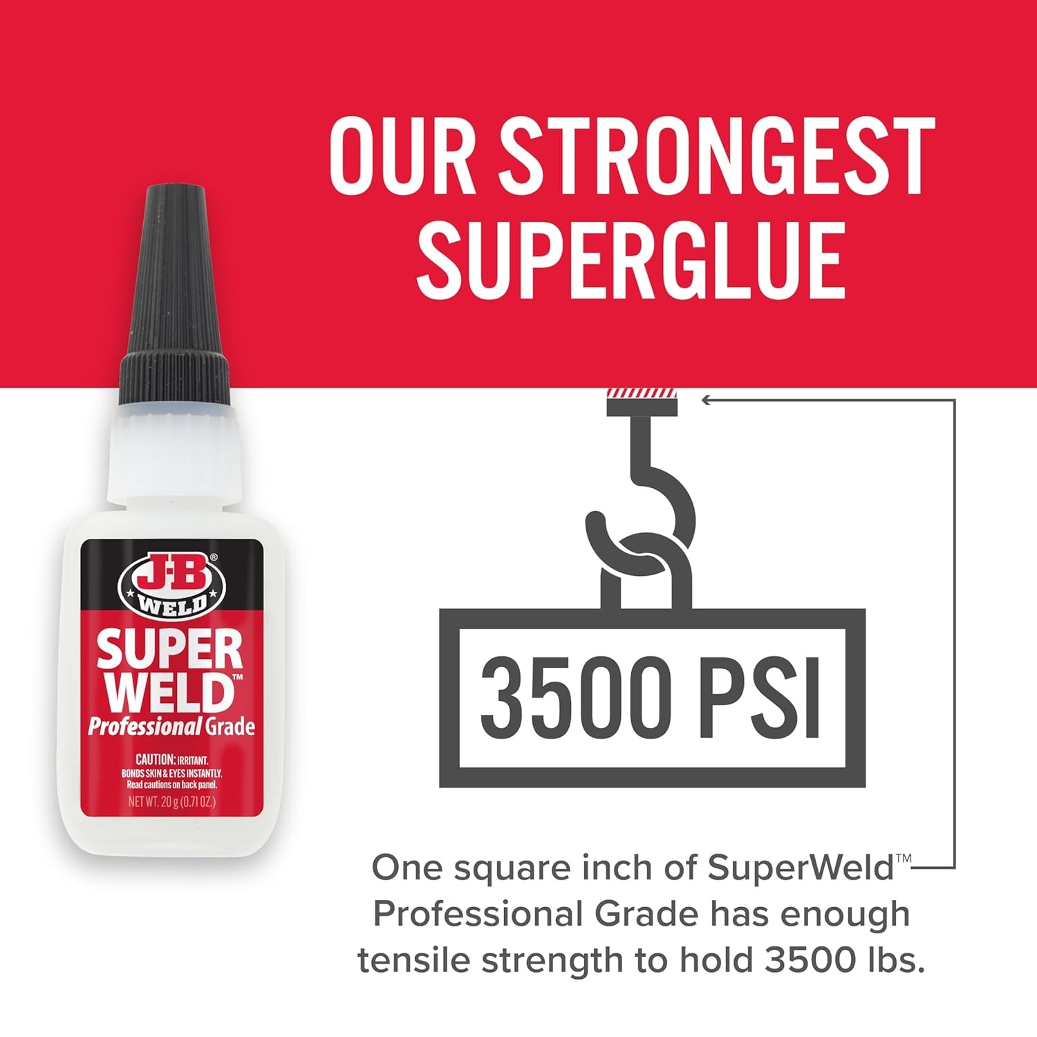 J-B Weld 33120H SuperWeld Glue – Clear Super Glue – 20g