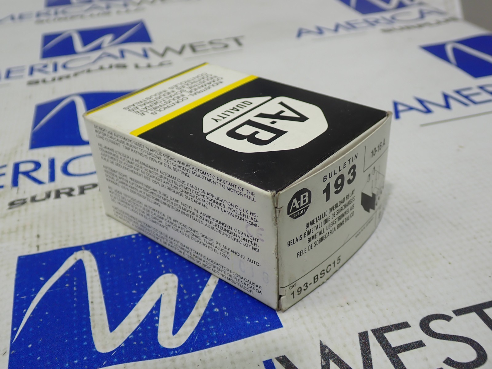 New Allen Bradley 193-BSC15 Bimetallic Overload Relay 10-16 Amp Ser B