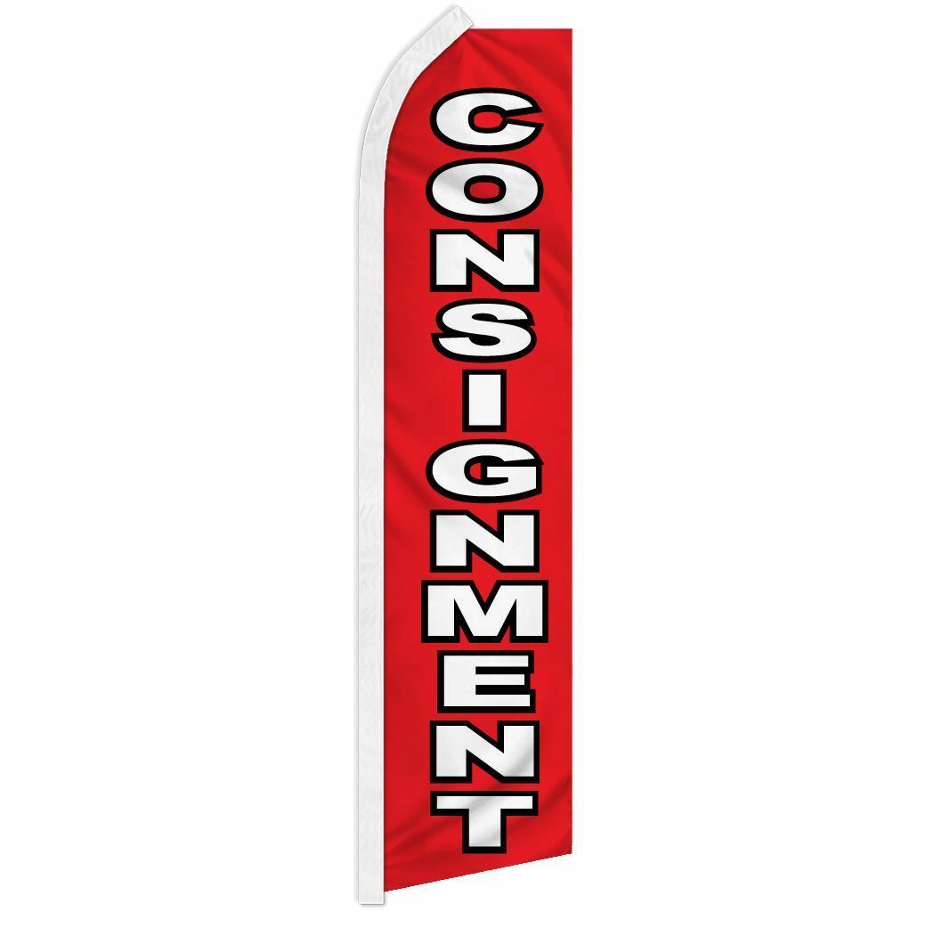 “CONSIGNMENT” advertising super flag swooper banner business sign sell sale deal