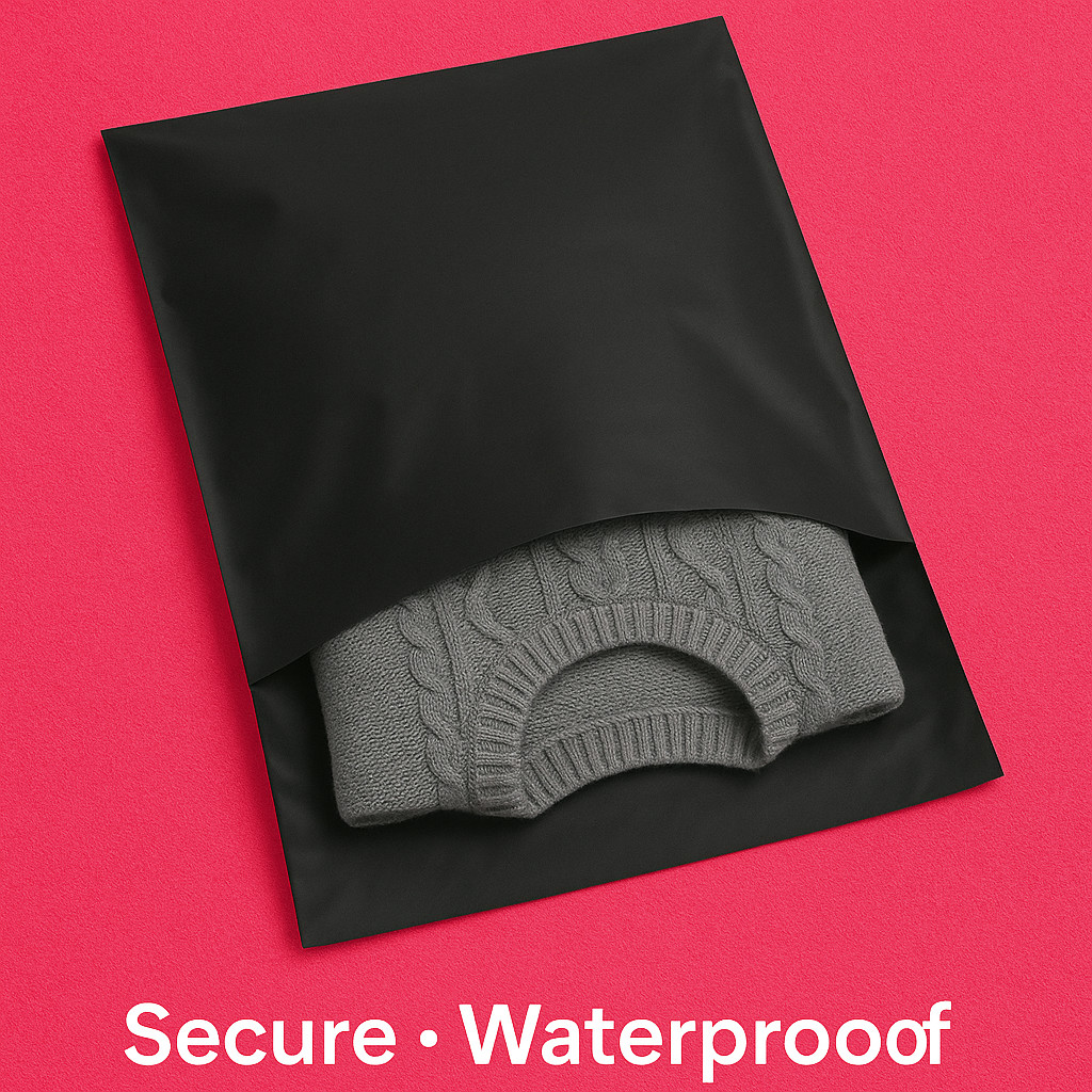 19×24 Black Poly Mailers Shipping Bags 2.5 Mil Thick Plastic Envelopes Self Seal