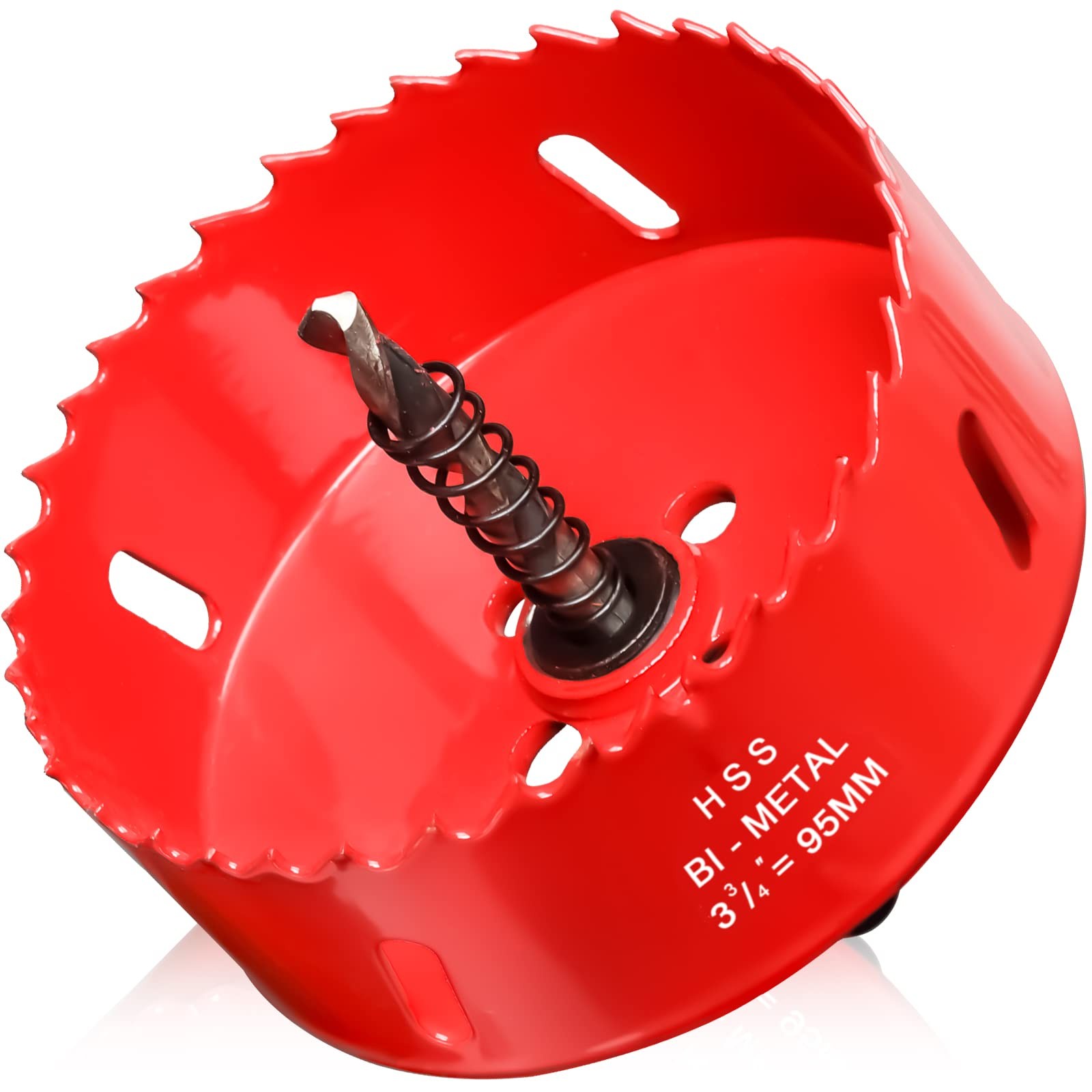 Hole Saw 3 3/4” (95mm) for Wood and Plastic, HSS Bi-Metal 3-3/4″(95mm), Red