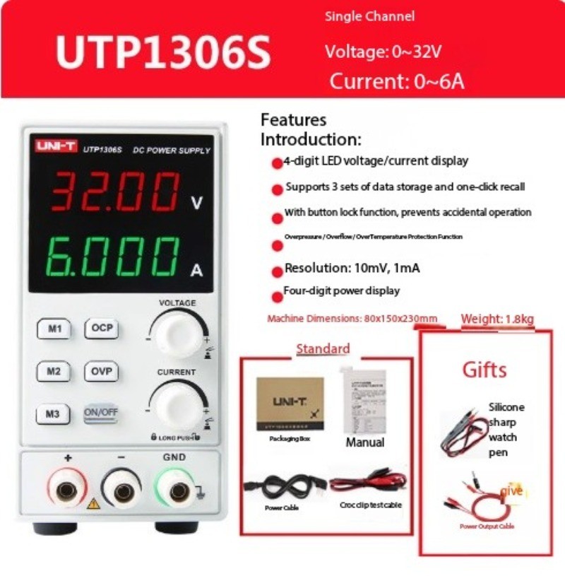 Digital Display Adjustable Single Channel DC Regulated Power Supply 0-32V 0-6A