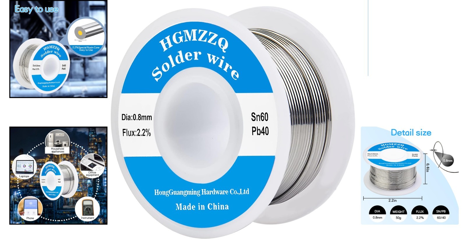 Professional Grade 60/40 Tin Lead Solder Wire, 0.8mm – Ideal for Electronics