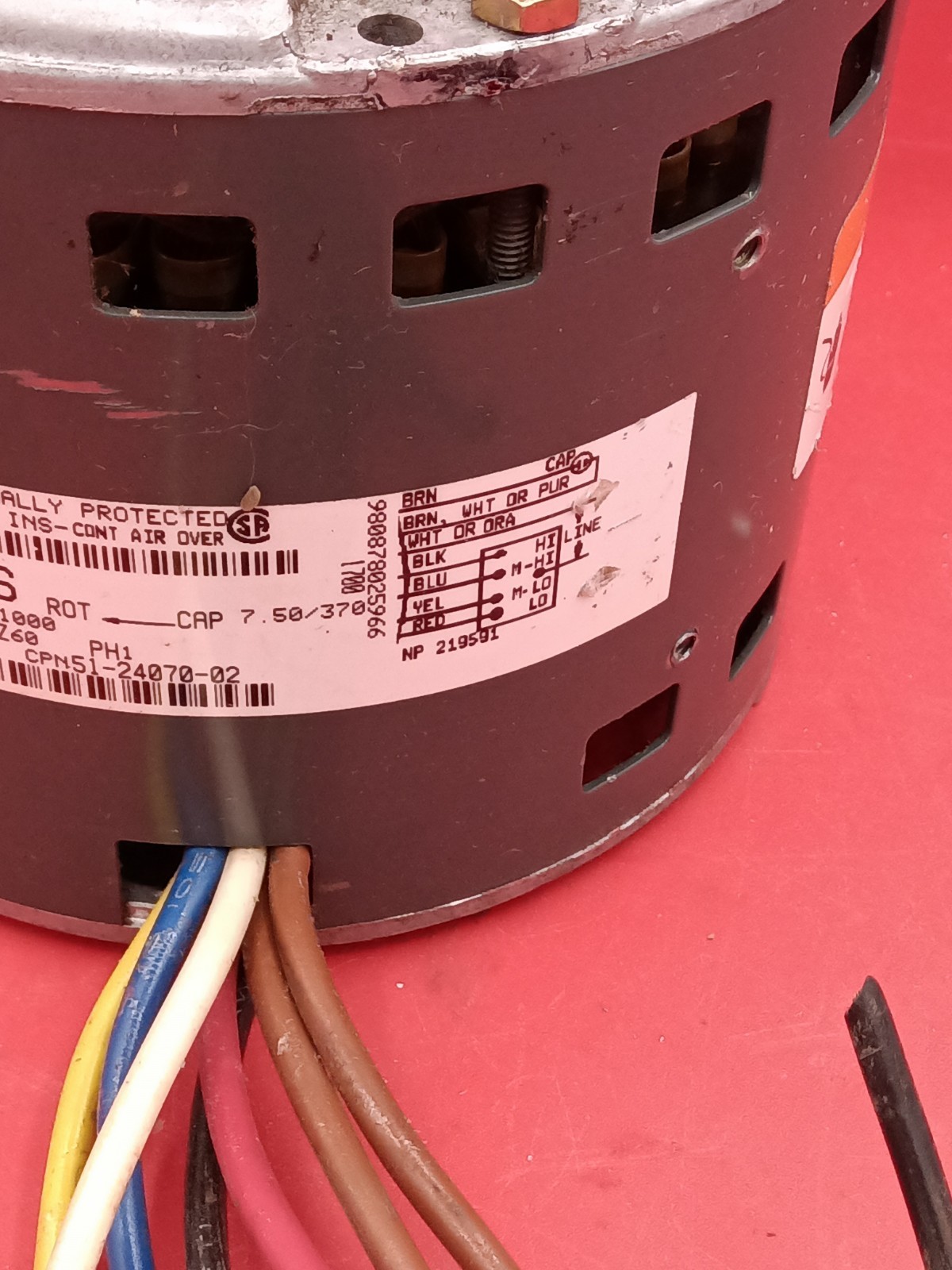 GE 5KCP39KGS018S 51-24070-02 Condenser Fan Motor 1/2HP 115V 1000RPM