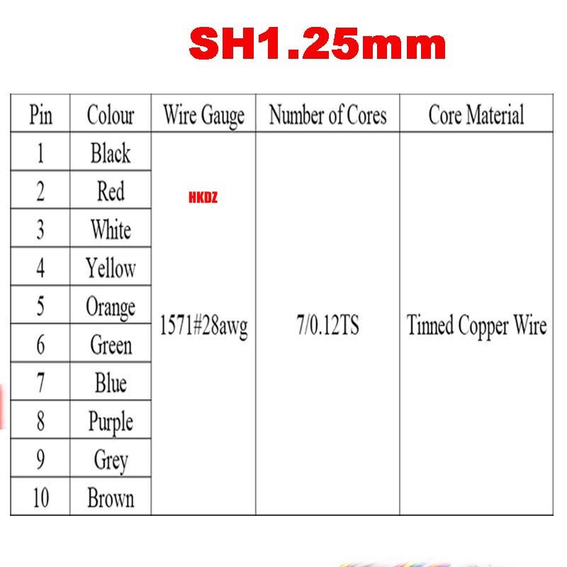 JST SH1.0mm SH1.25mm ZH1.5mm 2-10Pin Micro Connector PCB Socket Plug Wire Cable