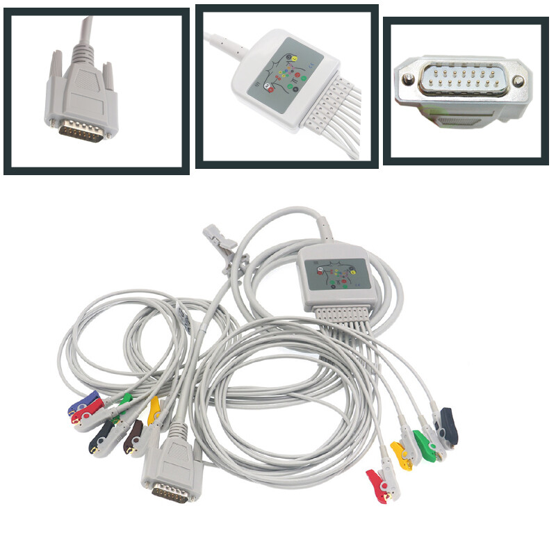 Fit for Nihon Kohden 15 pin 10 Leads Grabber EKG Cardiofax ECG-1250A, ECG-9620