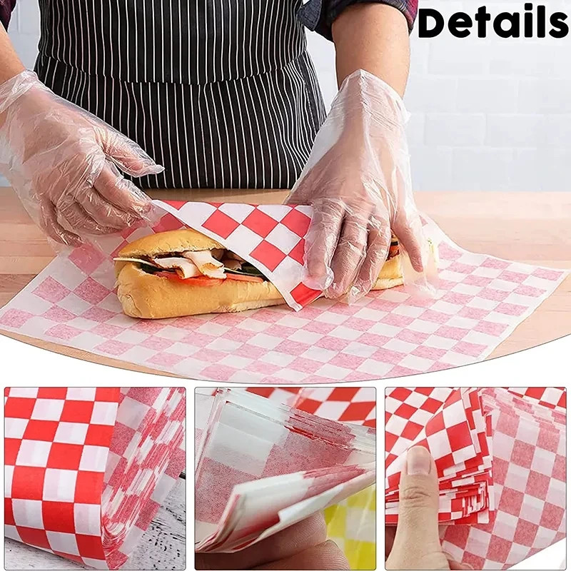 25Pcs Wax Paper Food Grade Grease Paper Food Wrappers Wrapping Paper for Bread S