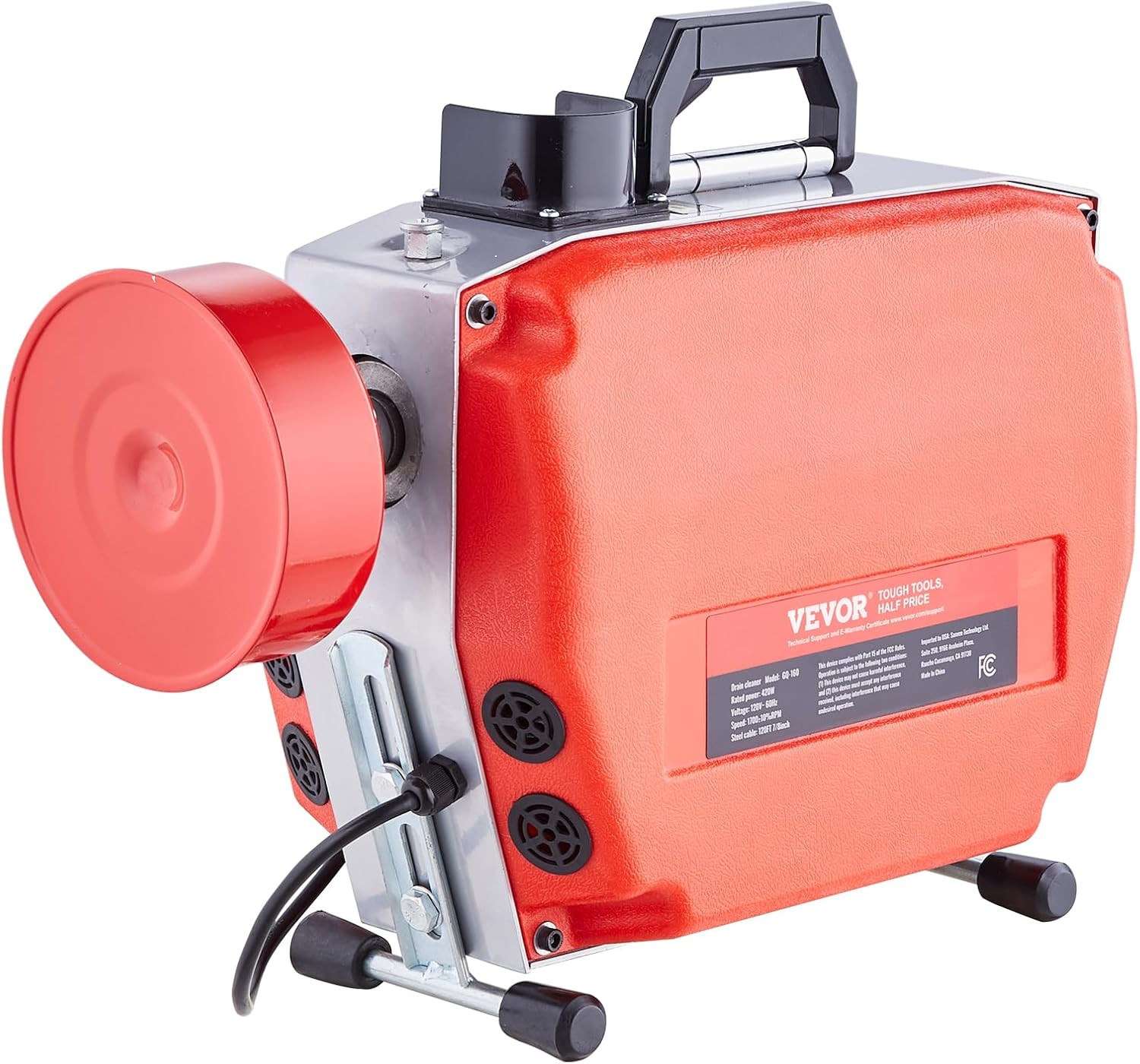 VEVOR 120FT X 7/8 Inch Drain Cleaner Machine, 420W Electric Sewer Snake Auger Ma