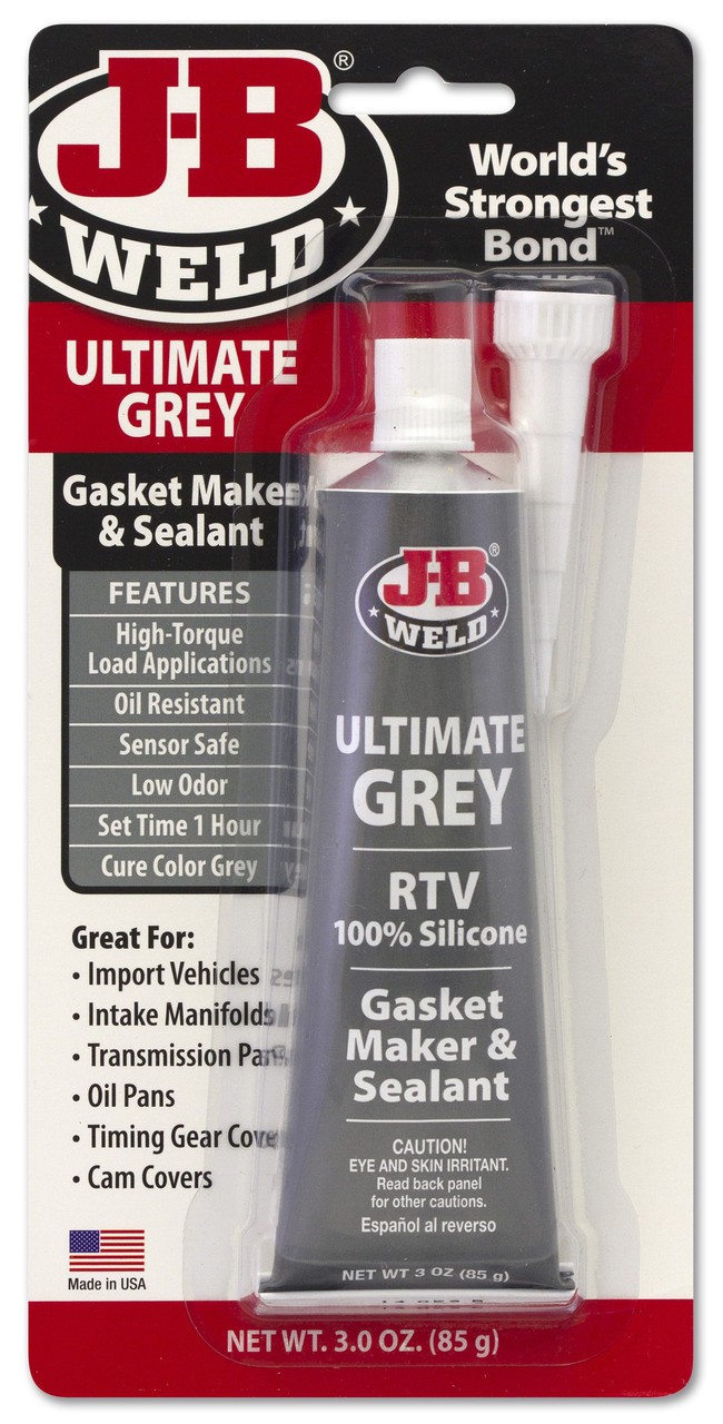 JB Weld 32327 Ultimate Grey Silicone Gasket Maker & Sealant – 3 Oz.