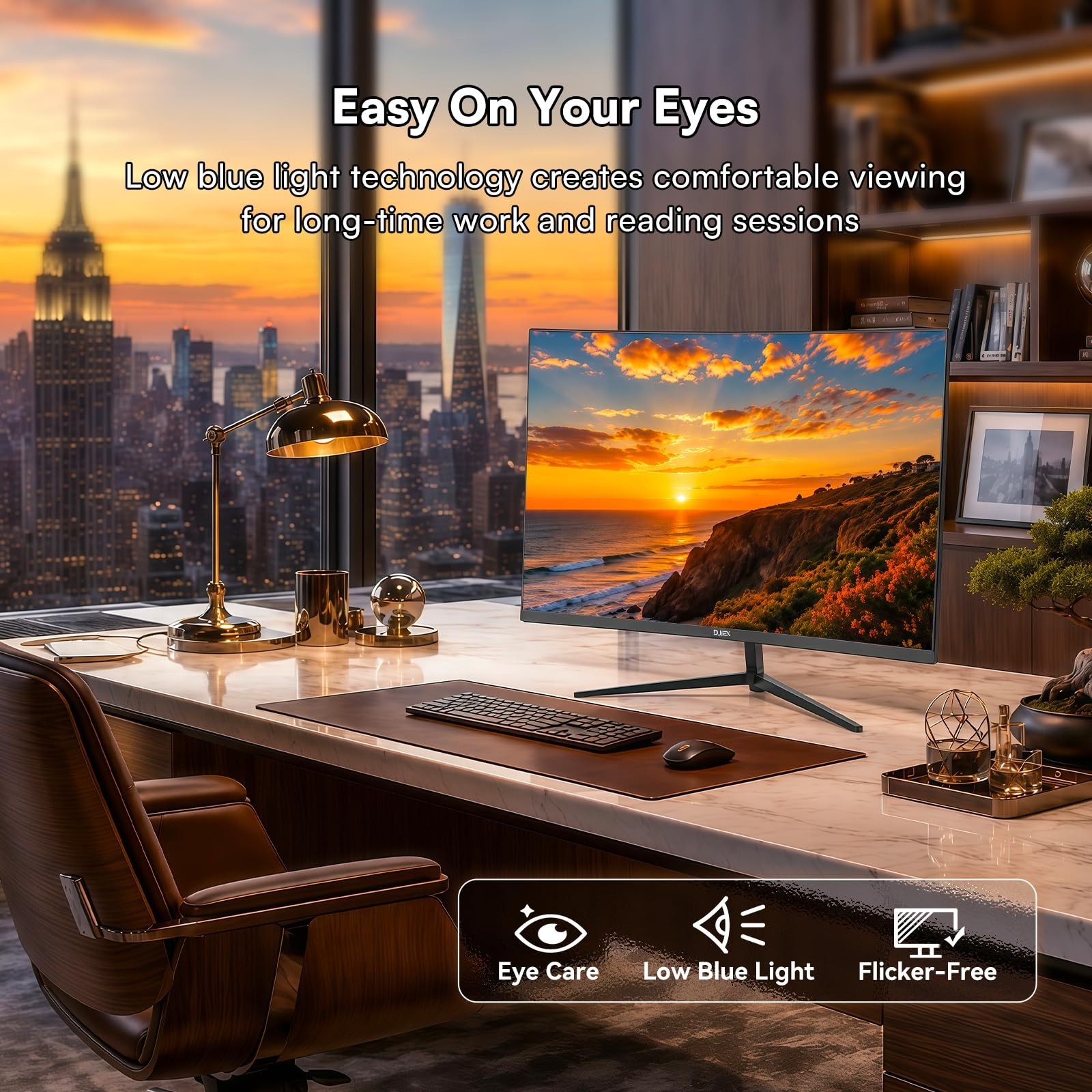 24 Inch Curved Monitor, FHD 1920x1080P, 100Hz | 16:9 Aspect Ratio, 99% sRGB, …
