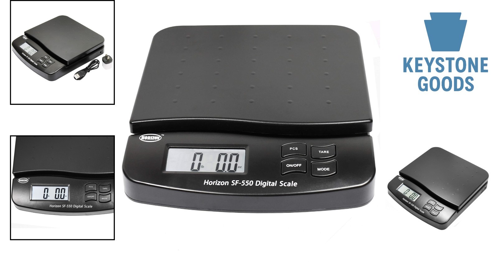Horizon SF-550 Digital Postal Shipping Scale, 55 lb/25 kg, Auto Read & Counting