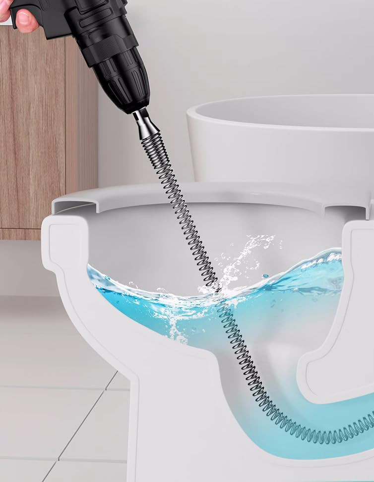 Drill Snake for Plumbing 6.5Ft Drain Snake Cable with Drill Connector Flexible A