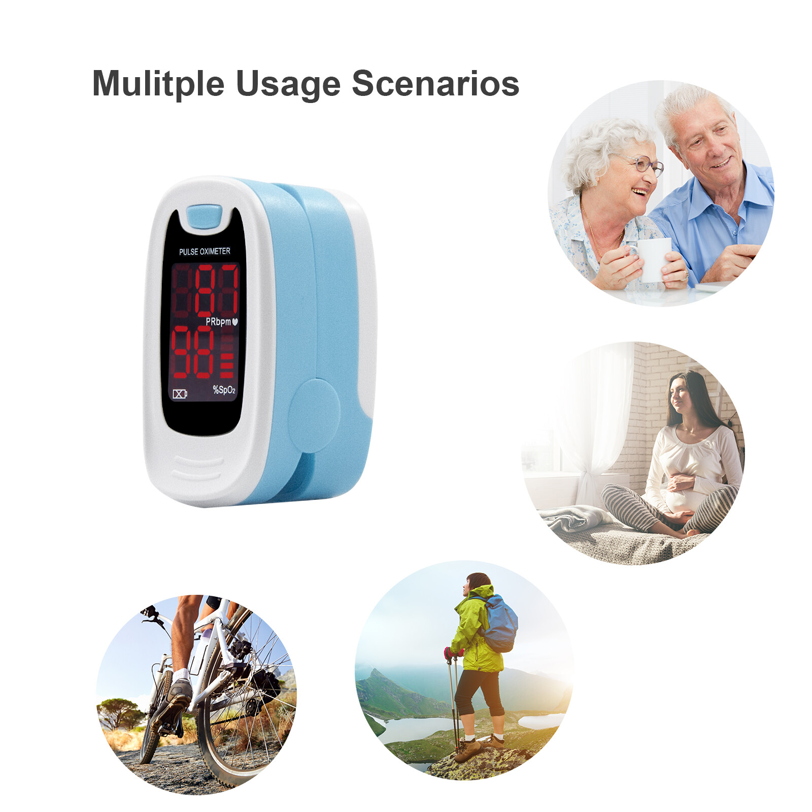 USA Fingertip Pulse Oximeter Blood Oxygen Saturation Heart Pulse SPO2 Monitor O2