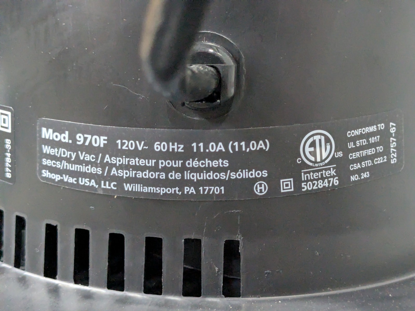 Shop Vac Electric 2-Stage Wet / Dry Vacuum Head for 55 Gal. Drums 3 HP 120v