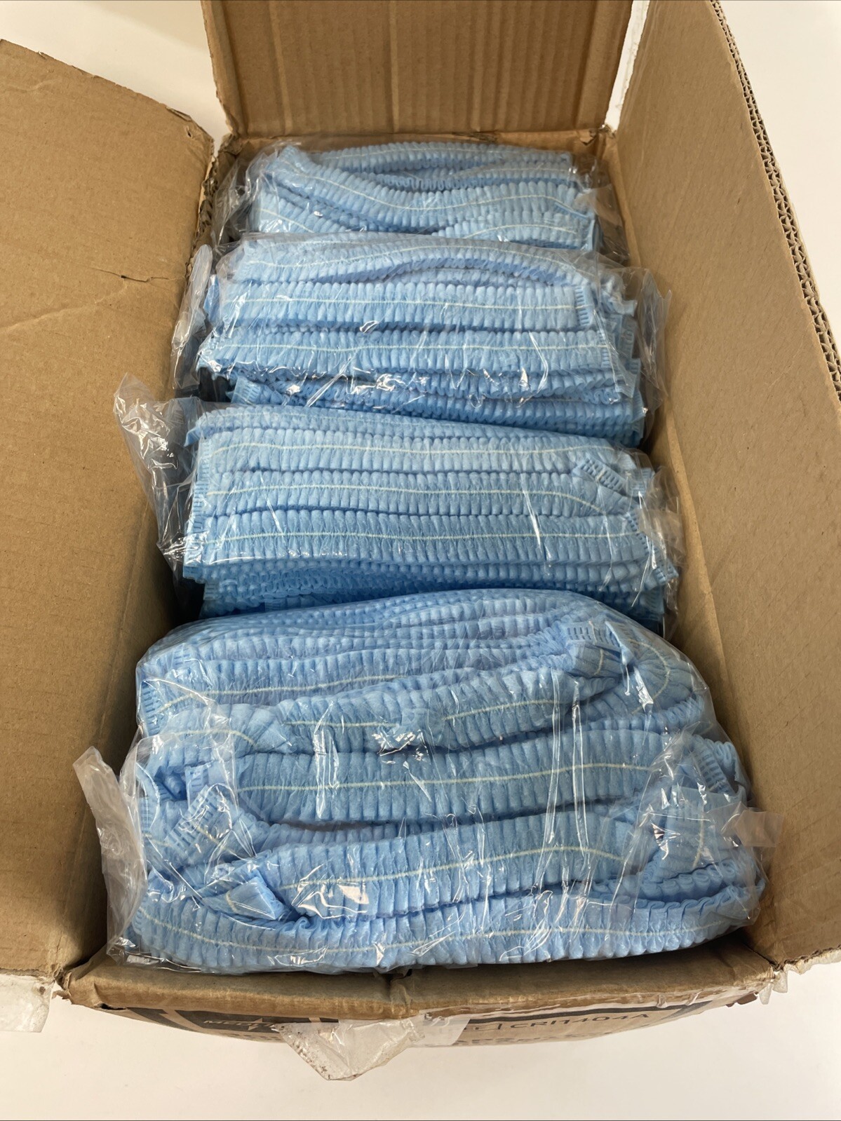 1000 Case – Medline 24″ Blue Bouffant Cap Non Woven Disposable Hairnet Size L