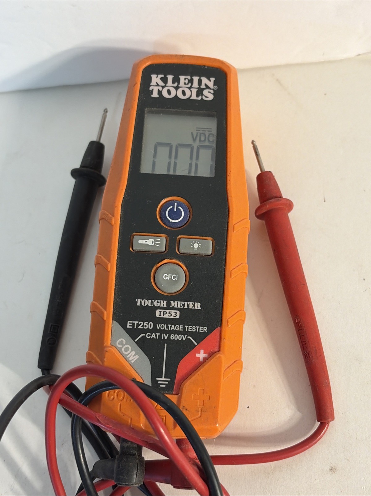 Klein Tools Tough Meter IP53 ET250 Voltage Tester Cat IV 600V