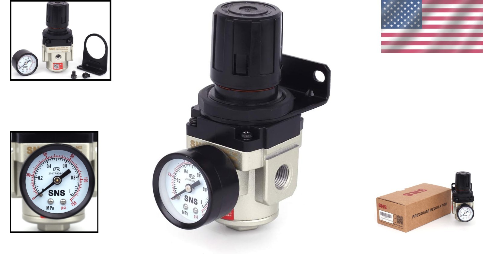 Air Pressure Regulator 1/4 NPT 0-150 PSI Adjustable