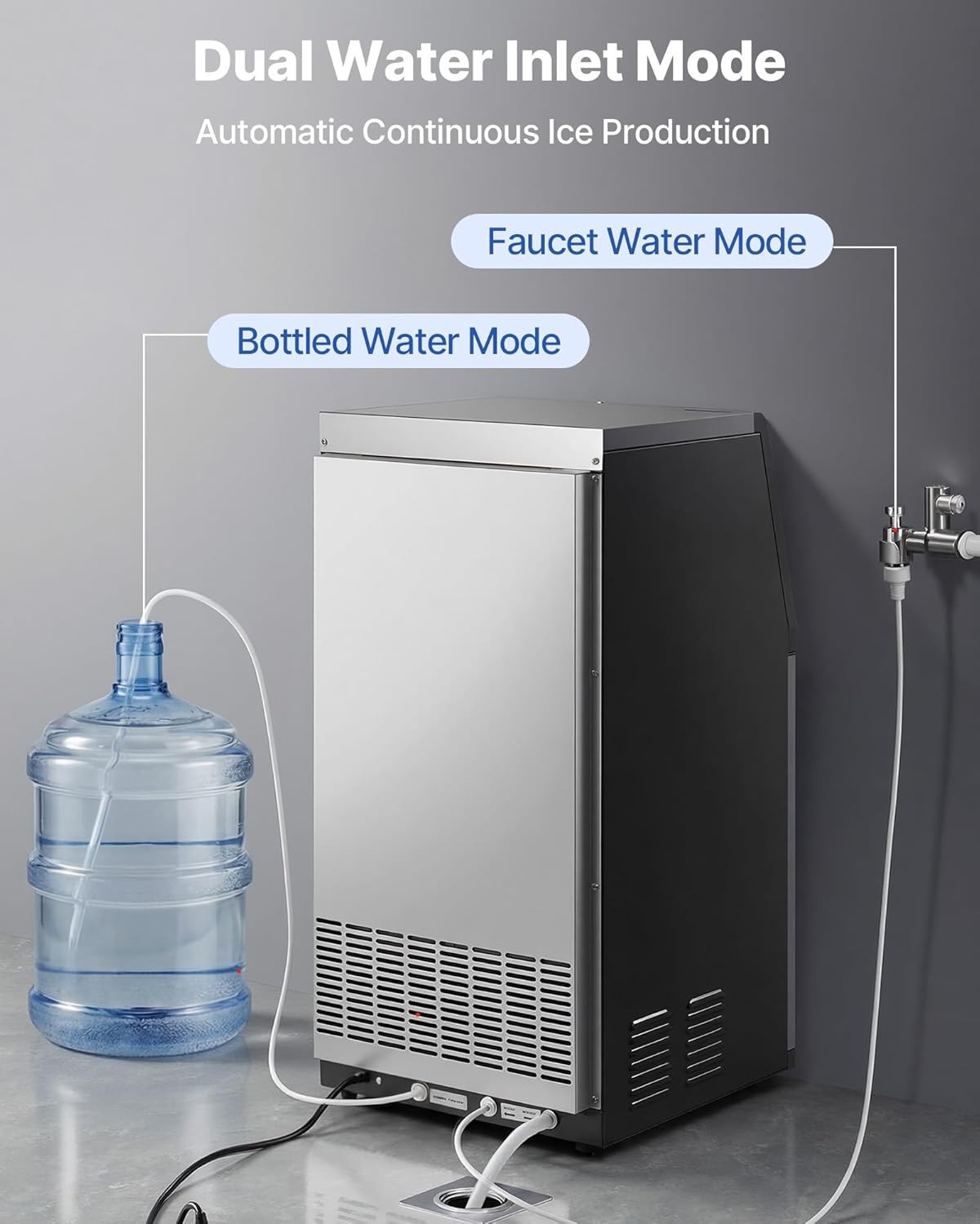 Efficient Ice Production: 120 lbs Per Day Ice Maker with 30 lbs Storage Capacity