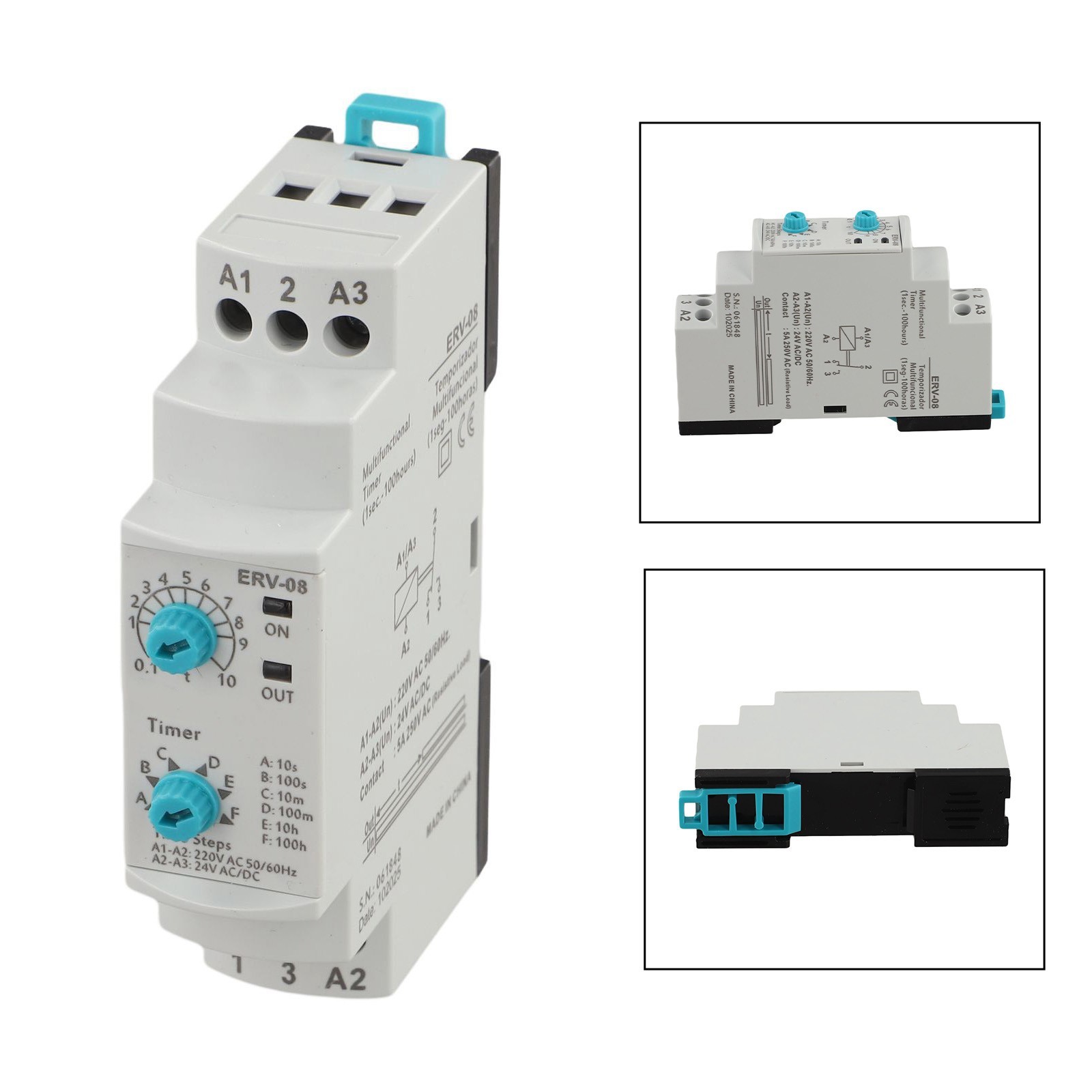 Electronic Adjustable Time Delay for relay ERV08 for Dsp with Long Timing Range