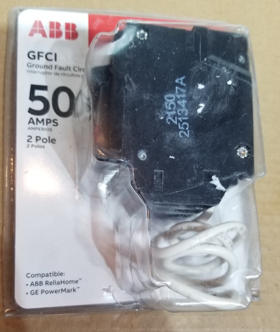 ABB 2-Pole 50A Ground Fault Circuit Breaker (GFCI) – THQL2150GFT2A