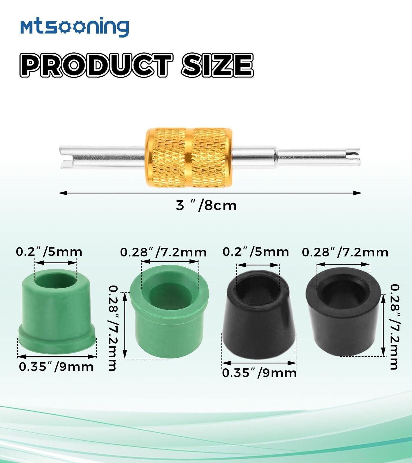Mtsooning 100 Pcs Hvac 1/4″ Quick Coupler Charging Gaskets, O-ring Green